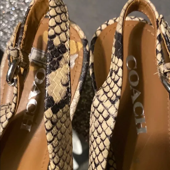 (EUC)Coach Women's Snakeskin Slingback Shoes