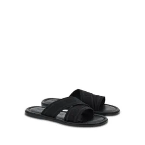 FERRAGAMO Womens Black Asymmetric Strap Laurene Open Slide Sandals Shoes 11
