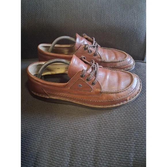 Finn Comfort Men's Leather Shoes 43 Brown Leather Derby Germany Vintage US 10