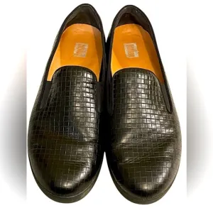 Fitflop black leather loafer womens size 8‎