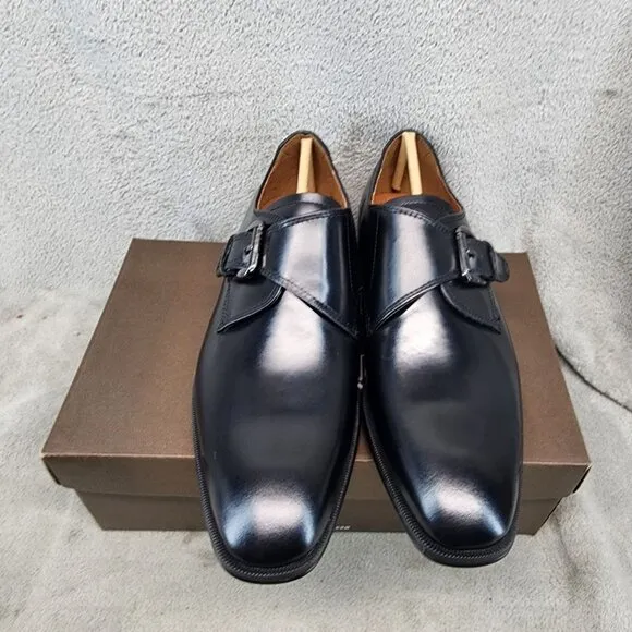 Florsheim Shoes Mens Size 8 EEE Black Leather Single Buckle Monk Strap *NWT*