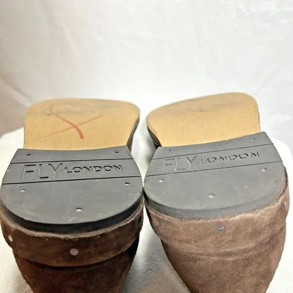 Fly London Mens Brown Suede Chelsea Slip On Loafers Shoes Sz 46 EU, 13 US, 12 UK