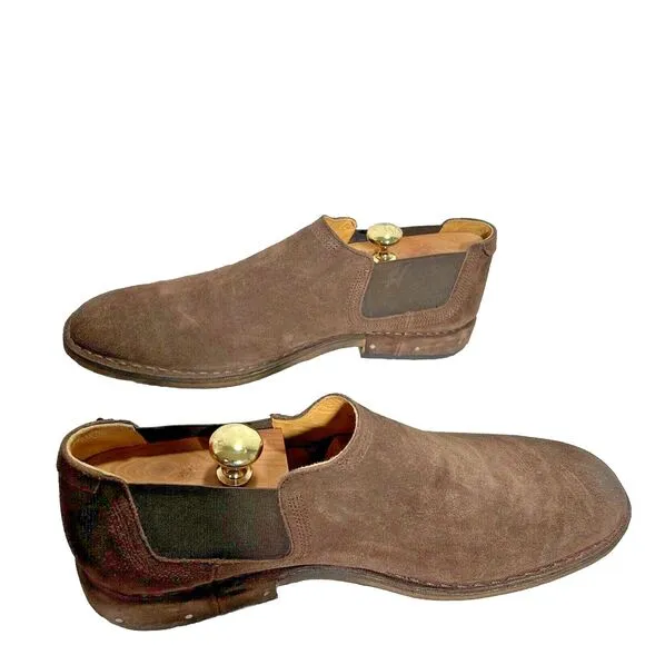 Fly London Mens Brown Suede Chelsea Slip On Loafers Shoes Sz 46 EU, 13 US, 12 UK