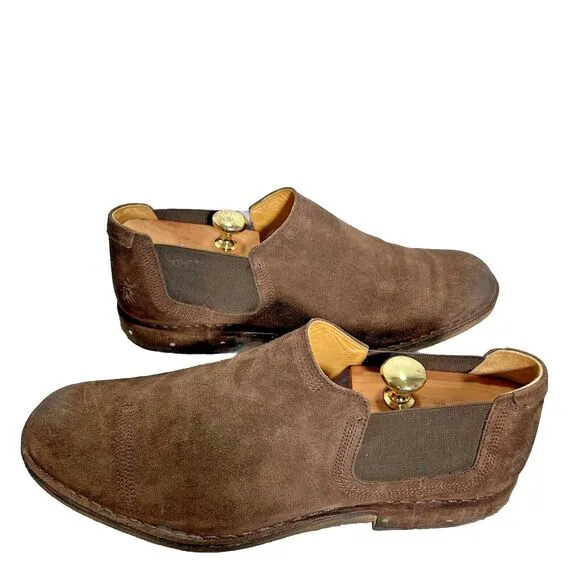 Fly London Mens Brown Suede Chelsea Slip On Loafers Shoes Sz 46 EU, 13 US, 12 UK