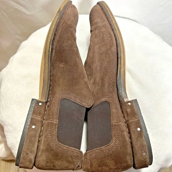 Fly London Mens Brown Suede Chelsea Slip On Loafers Shoes Sz 46 EU, 13 US, 12 UK