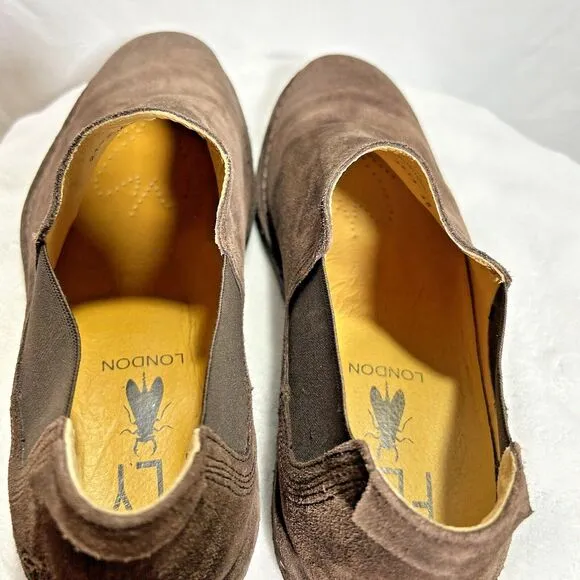 Fly London Mens Brown Suede Chelsea Slip On Loafers Shoes Sz 46 EU, 13 US, 12 UK