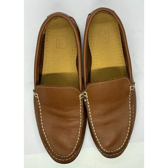 FootJoy FJ Men's Club Casuals Brown Leather Loafers Size 9.5M Golf Shoes 79054