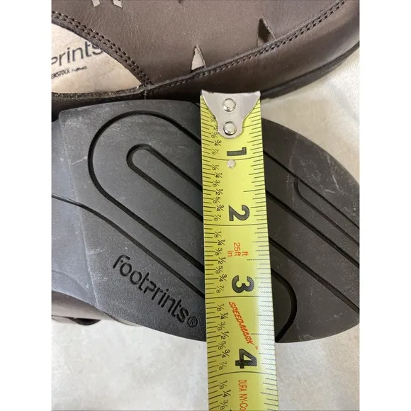 Footprints by Birkenstock T Strap Mary Jane Shoes Brown Leather 39 US 8 Flowers
