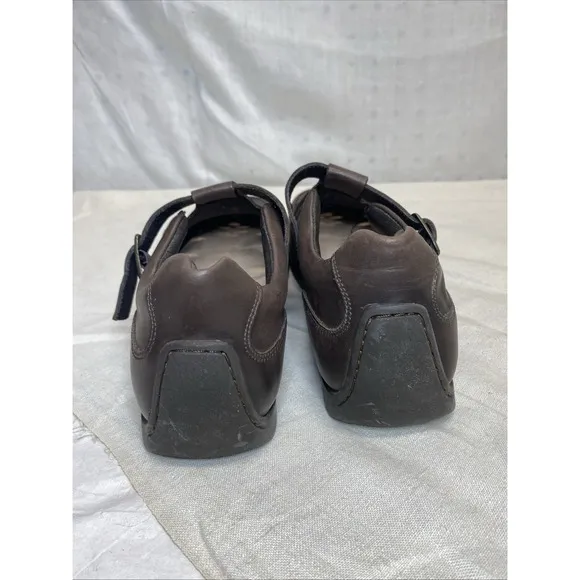 Footprints by Birkenstock T Strap Mary Jane Shoes Brown Leather 39 US 8 Flowers