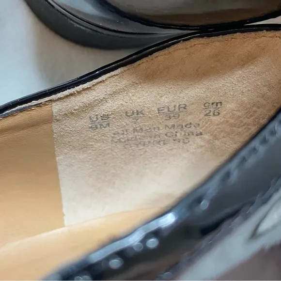 Franco Sarto Black Shiny Patent Leather Cypress Lug Sole Loafers