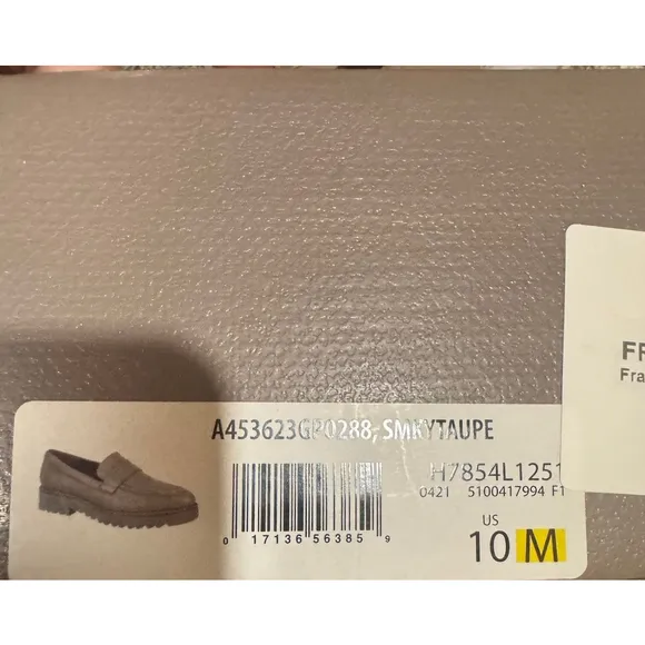 ❤️Franco Sarto Women's Taupe Penny Loafers Size 10M Lugged Sole Casual