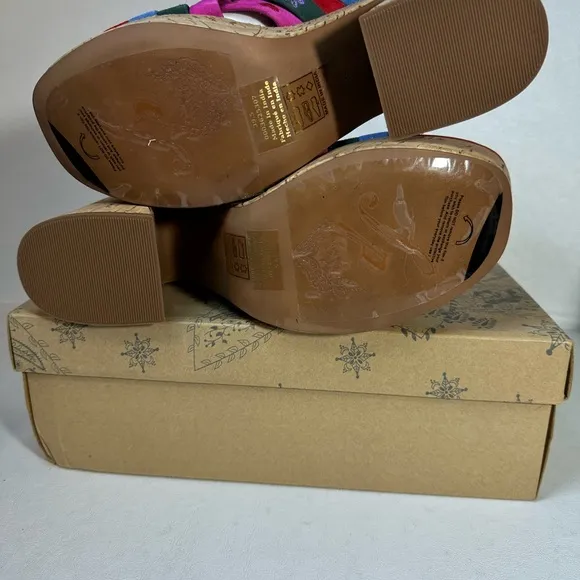 Free People Lisbon Platform Mules Cherry Heart Multi casual classic summer style