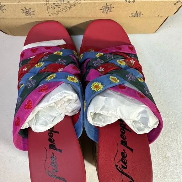 Free People Lisbon Platform Mules Cherry Heart Multi casual classic summer style
