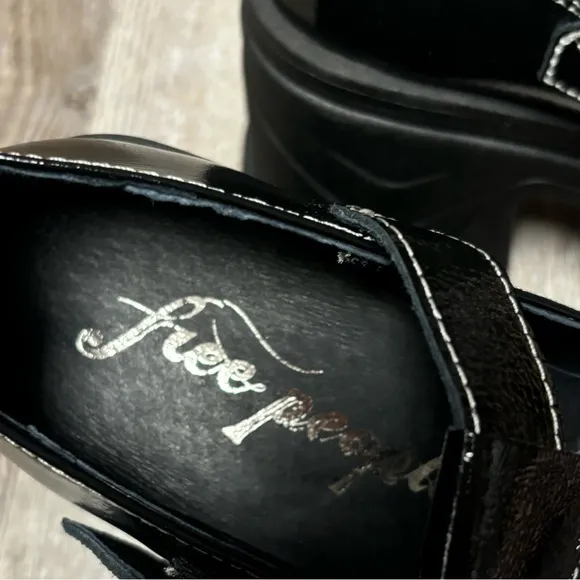 FREE PEOPLE Mayla NEW in BOX Black Patent Mary Jane T Strap Platform Shoes