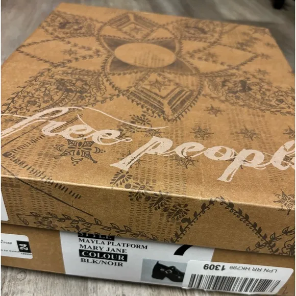 FREE PEOPLE Mayla NEW in BOX Black Patent Mary Jane T Strap Platform Shoes
