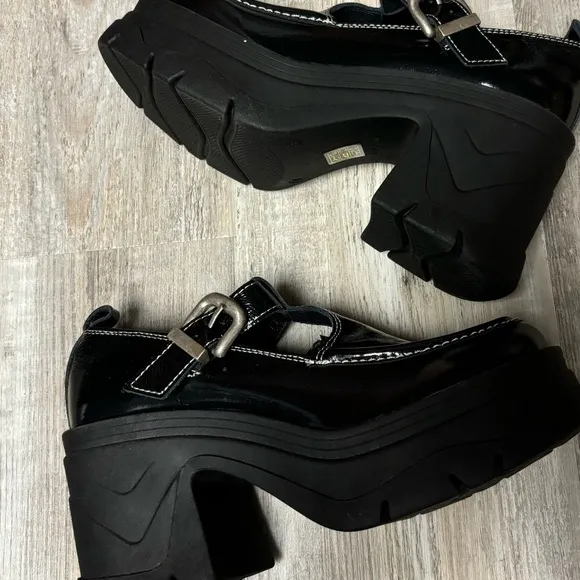 FREE PEOPLE Mayla NEW in BOX Black Patent Mary Jane T Strap Platform Shoes