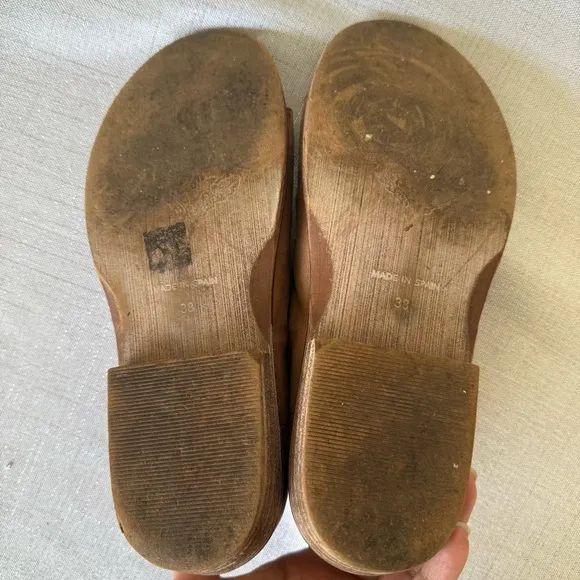 Free People Mont Blanc Brown Leather Sandals Summer Casual Vacation Sz 38 / 7.5