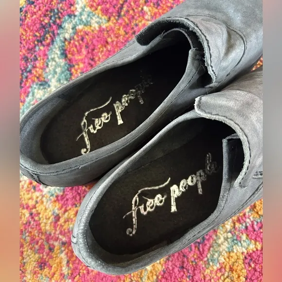 Free People | Women’s Carbon Black Brady Loafers, low heels, slip in style, 6.5