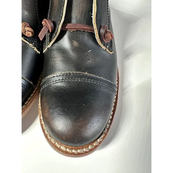FREEBIRD Women's Malena Leather Distressed Oxford Slip On Mule Shoes Brown 7