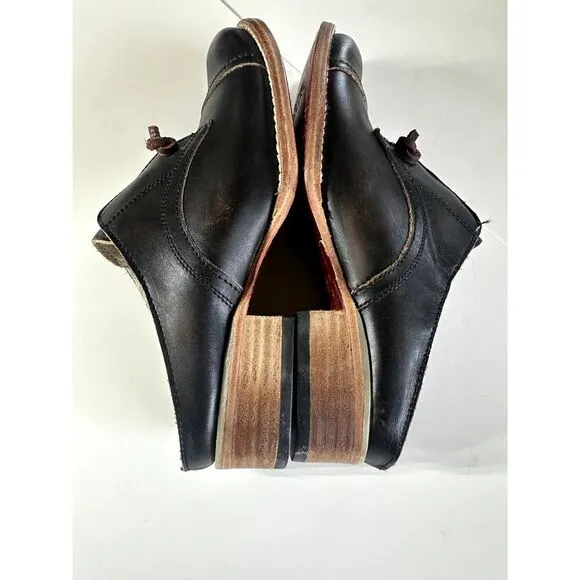 FREEBIRD Women's Malena Leather Distressed Oxford Slip On Mule Shoes Brown 7