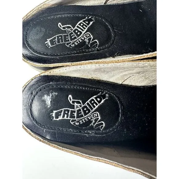 FREEBIRD Women's Malena Leather Distressed Oxford Slip On Mule Shoes Brown 7