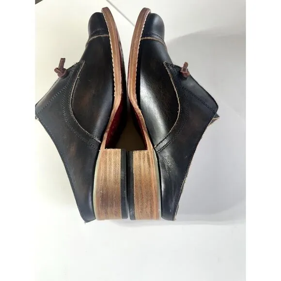 FREEBIRD Women's Malena Leather Distressed Oxford Slip On Mule Shoes Brown 7