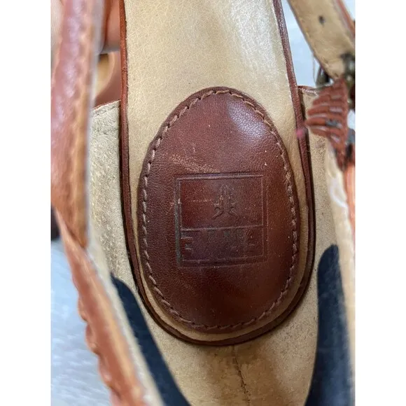 Frye Andie  T-Strap Women's Brown Leather Ankle Strap Buckle Mary Jane Pump 8.5