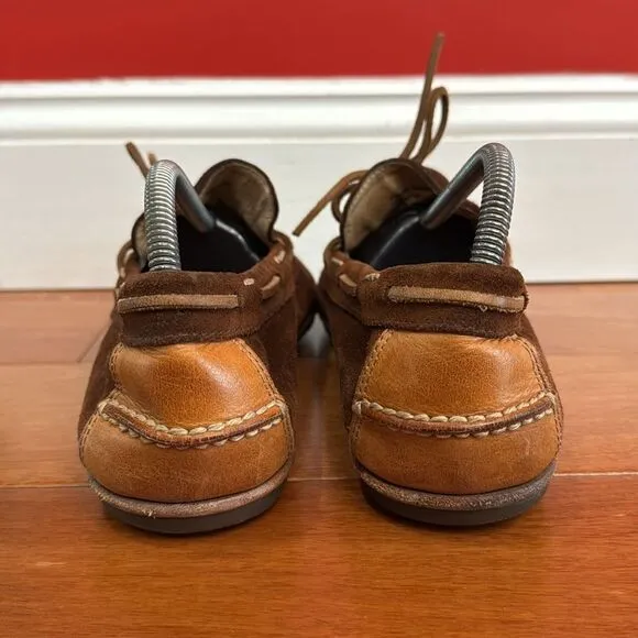 FRYE Men's Harris Tie Slip-On Brown Suede  Loafer driver size 9.5