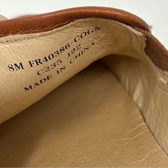 Frye Mia‎ Women's 8 Slip On Brown Cognac Leather Sneaker Loafer Casual Shoe