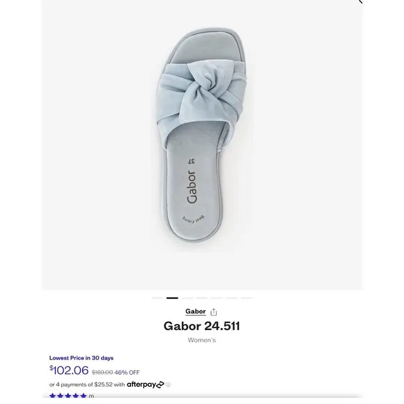 Gabor Knot‎ Slides Sandals Comfort Slip On / Blue  / Size 40