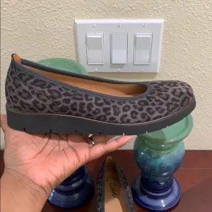 Gabor Leopard Print Slip On Ballet Shoes Sz 8 NEW