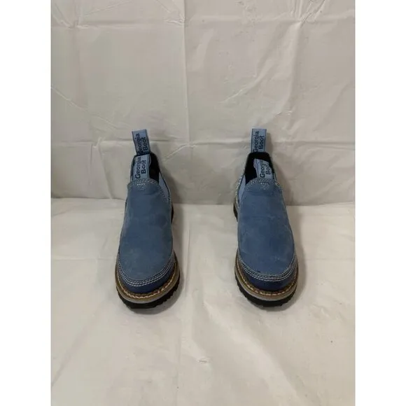 Georgia Giant Shoes Womens 6 Boots Romeo Leather Blue Casual Pull On Embroidered