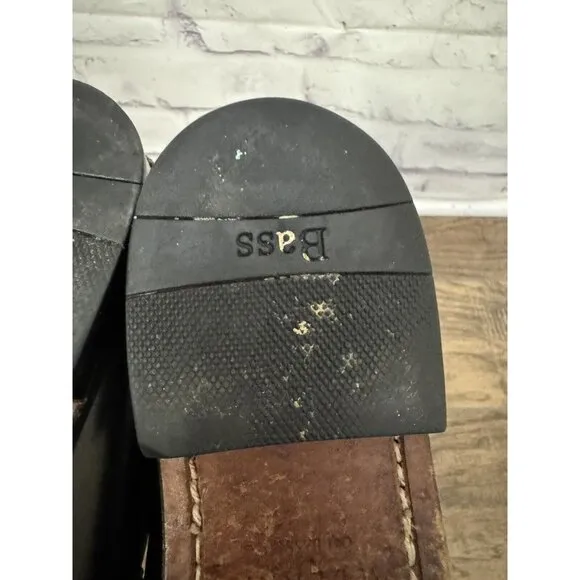 G.H. Bass Weejuns Men’s 7D Logan Flat‎ Strap Black Penny Loafer Leather Shoe