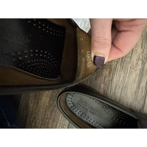 G.H. Bass Weejuns Men’s 7D Logan Flat‎ Strap Black Penny Loafer Leather Shoe