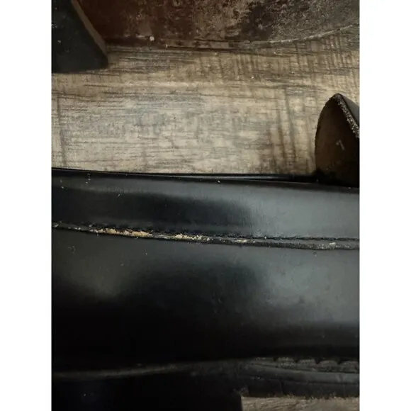 G.H. Bass Weejuns Men’s 7D Logan Flat‎ Strap Black Penny Loafer Leather Shoe