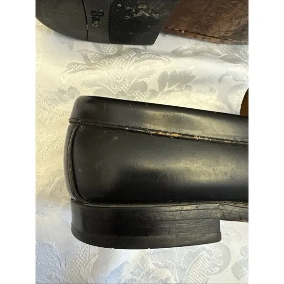G.H. Bass Weejuns Men’s 7D Logan Flat‎ Strap Black Penny Loafer Leather Shoe