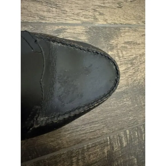 G.H. Bass Weejuns Men’s 7D Logan Flat‎ Strap Black Penny Loafer Leather Shoe