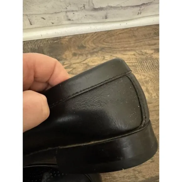 G.H. Bass Weejuns Men’s 7D Logan Flat‎ Strap Black Penny Loafer Leather Shoe