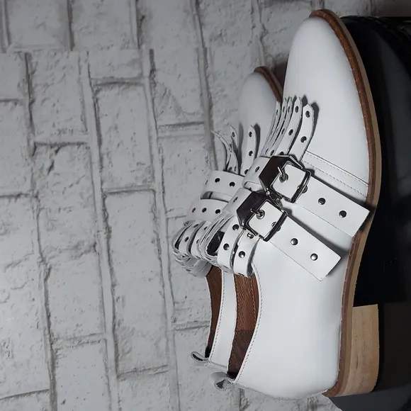 Girotti Monk strap white loafer shoes