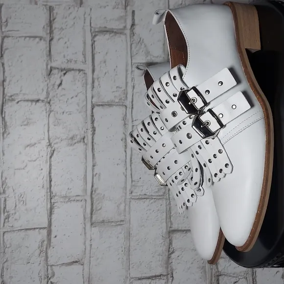 Girotti Monk strap white loafer shoes