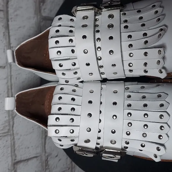 Girotti Monk strap white loafer shoes