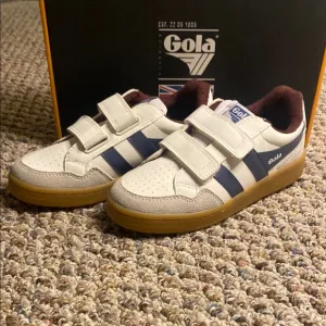 Gola Kids White and Blue Sneakers