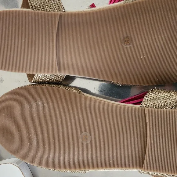 Gold and Pink Joyfolie Shoes with Tassels