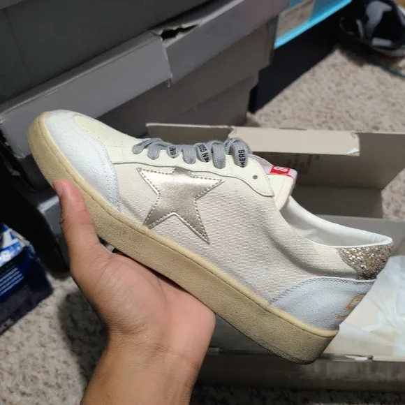 Golden Goose White and Silver Women's Sneakers