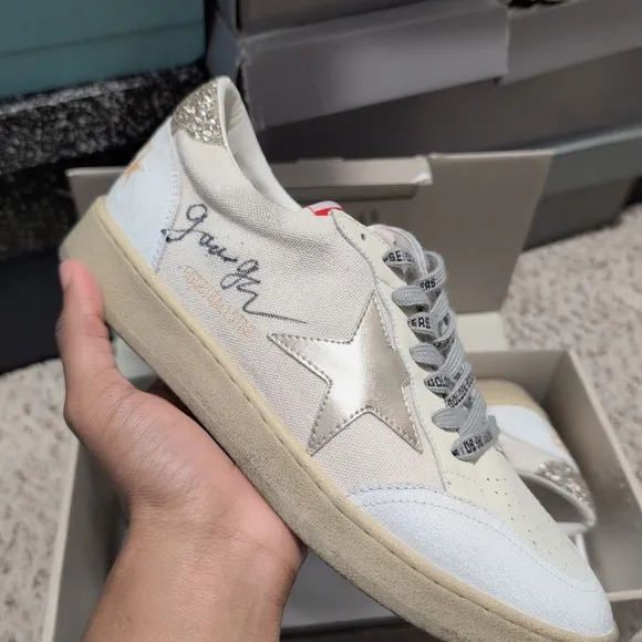 Golden Goose White and Silver Women's Sneakers