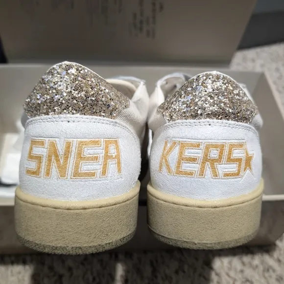 Golden Goose White and Silver Women's Sneakers