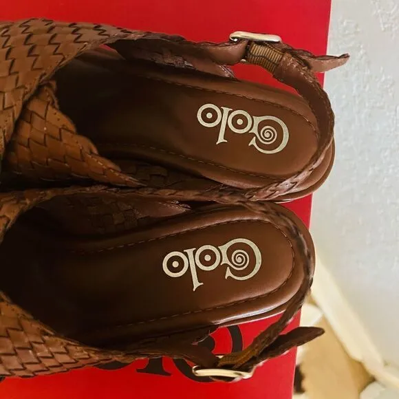 GOLO Criss Slingback Leather Sandal, Size 7.5, NWT
