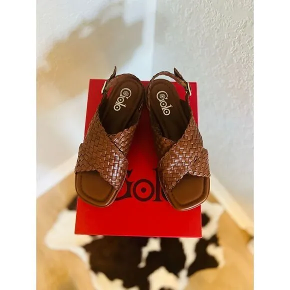 GOLO Criss Slingback Leather Sandal, Size 7.5, NWT