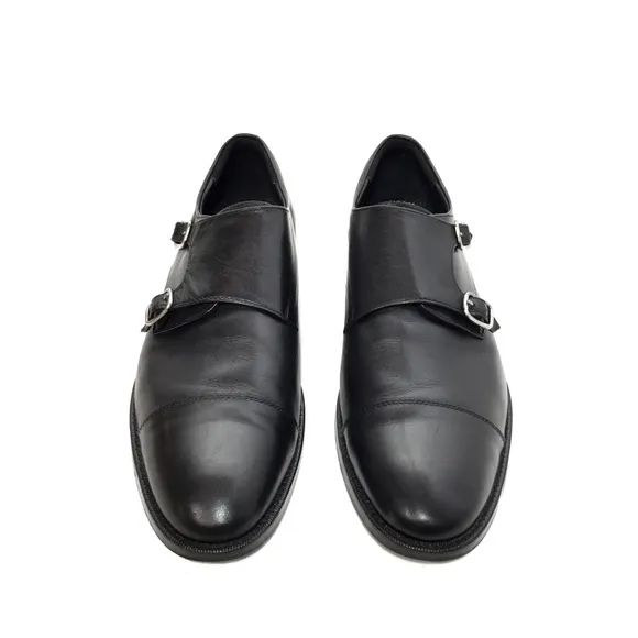 Gordon Rush Preston Black Leather Monk Strap Shoes