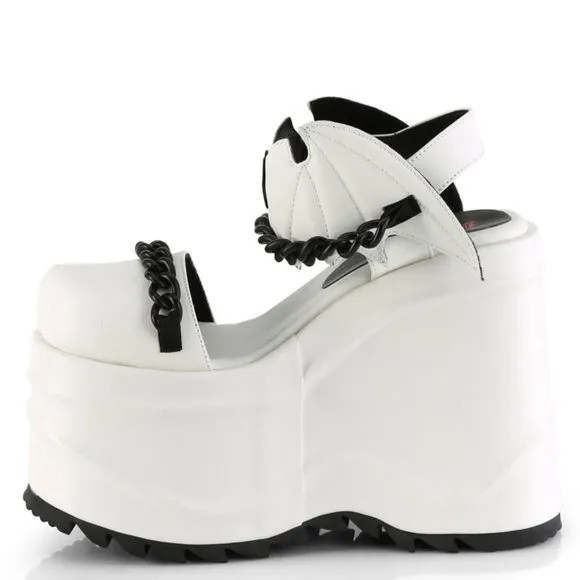 Gothic Bat Wedge Platform Shoes